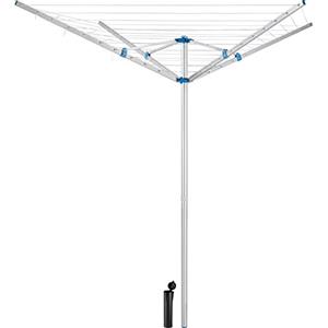tectake® Stendino a Ombrello 150x150x196cm, Stendino Verticale, Stendibiancheria 4 Bracci, Stendibianchera Regolabile in Altezza, Stendipanni Salvaspazio in Alluminio, Ideale Bucato, Lenzuola - Grigio