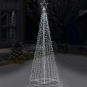 BAKAJI Albero di Natale Luminoso 340 CM Led Luci con Giochi di Luce Struttura in Metallo Decorazione Natalizia Design Minimal Artificiale Arredamento Natalizio Addobbo (BIANCO FREDDO)