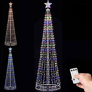 BAKAJI Albero di Natale Luminoso 280 CM Led Luci con Giochi di Luce Struttura in Metallo Decorazione Natalizia Design Minimal Artificiale Arredamento Natalizio Addobbo (Multicolore 753 LED)
