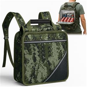 BAKAJI Borsa Frigo Capacità 18 Litri Design Verde Militare, Zaino Termico Solante Ultraleggero con Spallacci Rinforzati, Ideale per Cibi e Bevande Campeggio, Trekking, Mare, Montagna, Picnic, Multiuso