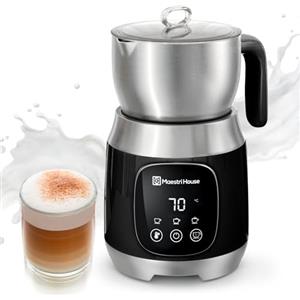Maestri House Montalatte Elettrico per Latte 600ml con Temperatura Variabile e Forza della Schiuma, Controllo Touch Smart, per Cappuccino, Cioccolata Calda e Latte,DualFro 600
