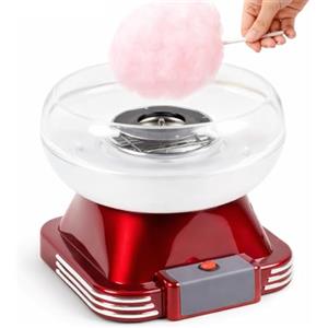 BAKAJI Macchina per lo Zucchero Filato Design Retrò Potenza 500 Watt con Misurino Dosatore, Facile da Usare, Ciotola in Acciaio e Coperchio, Macchina Candy Floss per Feste di Compleanno, Casa, Fiere
