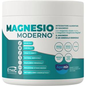 EthicSport Magnesio Moderno Integratore di Magnesio Citrato Marino e Magnesio Bisglicinato Magchel, 300g
