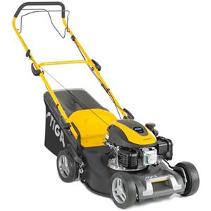STIGA Combi 48 S Tagliaerba a trazione, piatto di taglio in acciaio da 46 cm, motore a scoppio da 139 cc, raccoglitore d'erba da 60 l, sistema di taglio 3 in 1, tappo mulching in dotazione
