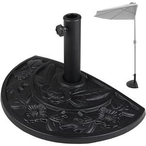 BAKAJI Base per Ombrellone da Giardino Forma Mezza Luna, Supporto per Palo Ombrelloni 38/48mm, Sistema Stabile Anti Capovolgimento, Ideale per Patio, Balcone, Esterno, Ø 50 x 32 x 32 cm