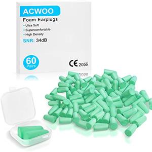 ACWOO Tappi Orecchie Dormire, 60 paiaTappi per le Orecchie, Tappi per Orecchie Antirumore in Super Morbido per Dormire, per Protezione Dell'udito Insonorizzanti, Riutilizzabili（blu）