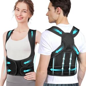 ACWOO Fascia Posturale Spalle Schiena, Correttore Postura Uomo Donna, Regolabile Busto Posturale Dritta Cintura Tutore, Lombare Supporto Postura Migliora Postura Allevia Dolore Alla Schiena e Lombare