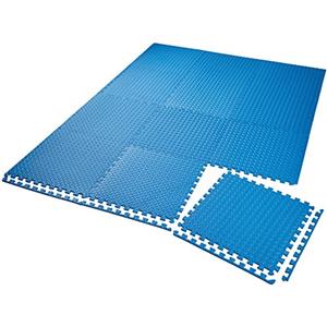 tectake® Set di 12 tappetino palestra di protezione, 61x61 cm cad, tappetino yoga e pilates, EVA espansa, tappeto palestra impermeabili, termoisolanti, insonorizzanti, attrezzi palestra casa - Blu