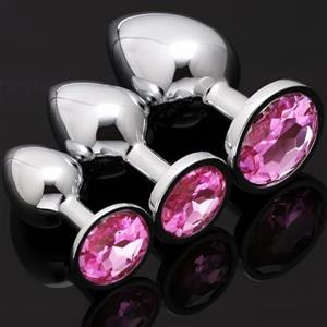 Bumsjvan SX03-3 Misure Liscio In Acciaio Inossidabile (Rosa) Ḁnâlé Ṕlūg Ða donna uomo set vìbraňte accìaìô côÐa graňÐì Ðì vôlpê silicone aňal bůtt largê man kit mêtallô vìbrazìonì pìccôlô