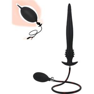Qcpuuu Plug Anale Gonfiabile, Nero Anal Plug in Silicone Grande con Pompa, Plug Anale con Ago Rimovibile, Plug Anale Espandibile Divaricatore Anale per Uomini Donne Coppie