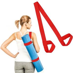 5RIDGE Cinghia per tappetino da yoga - Cinghia per il trasporto del tappetino da yoga, passanti regolabili per tutte le dimensioni del tappetino, Rosso, Taglia unica