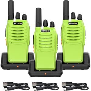 Retevis H777 Walkie Talkie, Ricaricabile Radio Portatile, Facile da Usare, Allarme Con un Solo Pulsante, VOX, Torcia Elettrica, Walkie Talkie Professionali per Famiglia, Ciclismo, Cantieri (3 Pezzi)