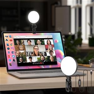 Mojimdo Luce per Videoconferenza [3 Colore 10 Livelli Luminosità] RA>95 LED Luce a Schermo Intero per Laptop con Clip per Webcam, Youtube, TikTok, Foto, Streaming Live