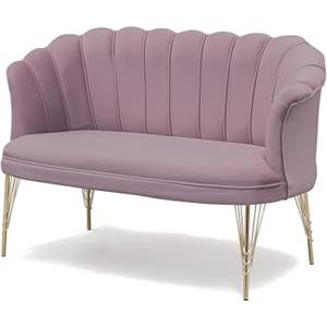 Totò Piccinni Divano PETALO due posti in velluto imbottito gambe in metallo (Rosa)