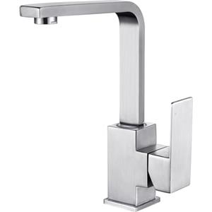 iVIGA rubinetto cucina, miscelatore lavabo girevole 360° Miscelatore cucina in acciaio inox con 2 tubi, miscelatore, lavabo con cartuccia in ceramica adatto per bagno, cucina, casa mobile