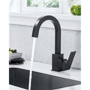 iVIGA Rubinetto da cucina, girevole a 360°, rubinetto da cucina ad alta pressione, in acciaio inox, per cucina, camper, bagno(Nero)