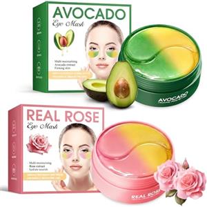 Luxvara 120 Pcs Collagene Patch Occhi, Patch Occhiaie e Borse, Anti Rughe, Rimuovi Borse e Puffiness, Maschera Contorno Occhi Occhiaie, Estratto di Rosa ed Estratto di Avocado, Contorno Occhi Idratante