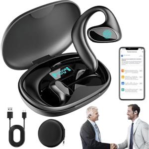 Snrtevu Meacode Traduttore, Meacode AI Translation Earbuds, 144 Lingue, Funzione Offline, Cancellazione Rumore, Design Open-Ear Comodo, Ideali per Viaggi/Affari/Apprendimento (A)