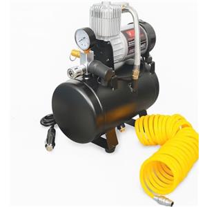Generic Compressore d'Aria 12V Serbatoio 3L Sistema di Compressione per Tromba 150 PSI Kit Accessori Portatile e Facile da Trasportare Metallo Auto Moto Camion Barca
