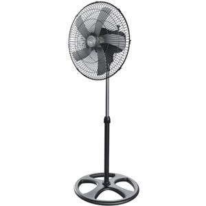 EGLEMTEK Ventilatore A Piantana Potente Da 70 W Per Pavimento 5 Pale In Acciaio Da 42 Cm Silenzioso 3 Velocità Oscillante Altezza Regolabile Griglia Di Protezione Design Mexicali Colore Nero