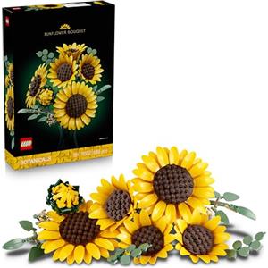 LEGO Botanicals Bouquet di Girasoli - Set di Fiori Artificiali per Adulti - Girasoli Finti e Steli di Eucalipto per Decorare il Soggiorno o la Camera da Letto - Idea Regalo Fai da Te per Donne - 11502