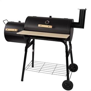 AKTIVE Barbecue a carbonella con termometro, Metallo, 116x61x106 cm, Include sistema di ventilazione e camino, 2 ruote per un facile trasporto, Progettato per barbecue all'aperto, Bbq (52899)