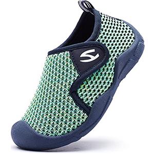 SMajong Pantofole da Casa Ragazzi Ragazze Scarpe Primi Passi per Bambini Scarpe Interne a Maglia Antiscivolo Comode Scarpe da Sportivi Verde 26 EU