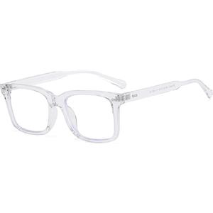 YAMEIZE Retrò Quadrato Occhiali Luce Blu Uomo Donna Grande Occhiali Anti Luce Blu Occhiali Filtro Luce Blu Occhiali (trasparente)