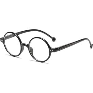 LJCZKA Occhiali Luce Blu Rotondi Retrò per Uomo Donna, Montatura Occhiali da Vista Rotondo Occhiali Anti Filtro Luce Blu Computer Anti Affaticamento (Nero)