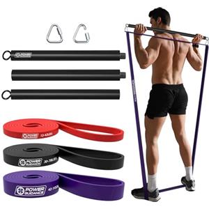 POWER GUIDANCE Bande di Resistenza,elastici calisthenics kit, Pull Up Bande, Resistenza Band,Allenamento Della Resistenza-Unità Singola (8.Un insieme di 4 (rosso + nero + viola+Barra di Pilates))