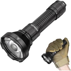 sofirn SF26 Torcia Tattica 2000 lm, 964 m Lunga Gittata Torcia LED, Interruttore Posteriore Tattico e Accesso Rapido allo Strobe, USB-C Ricaricabile, IPX8 per Outdoor, Caccia, Sicurezza