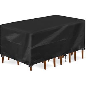 INMUA Copertura per Mobili da Giardino, Coperture per Tavoli da Giardino Rettangolari Copertura Tavolo Esterno Impermeabile Tessuto 420D Oxford Anti-UV Resistente (250x210x90cm)