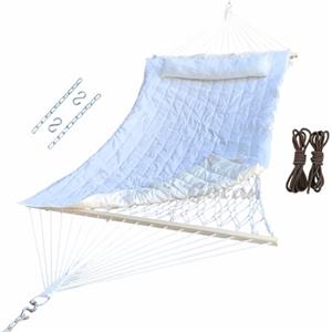 GOCAN Amaca a rete, in corda di cotone con catene di cuscinetto, ganci, cinghie per alberi, adatta per stand da 22,9 cm a 38,1 cm, per esterni, interni, patio, cortile