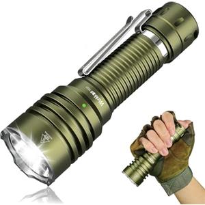 Wurkkos TS23 Torcia Tattica Led Potente Professionale, 5000 Lumens Torcia Led Ricaricabile USB, 482 M, Portatile Torcia Tattica Militare, IP68 Impermeabile Lampada per Campeggio Trekking Emergenza