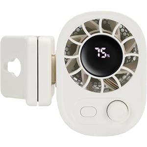 OBEST Clip Haute Vitesse, Petit Ventilatore, Clip de Taille Suspendu au Bureau, Parapluie, Contrôle de Vitesse en Continu Multifonction, Ventilatore Électrique Sans Balais Blanc