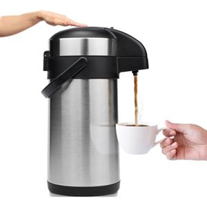 Vondior Caraffa Termica per Caffè 4L, Caffettiera con Pompa Isolata in Acciaio Inossidabile, Teiera Sottovuoto per Acqua Calda/Fredda, Bevande al Cioccolato per Feste