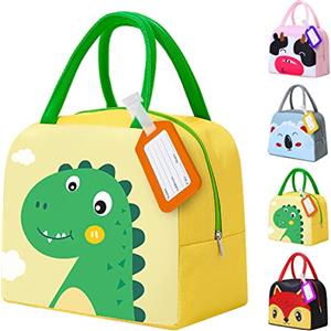 XiXiRan Borsa per Bento, Lunch Bag Bambini, Sacchetti per il Pranzo Isolati, Borsa Termica Pranzo al Sacco Per Ragazza, Dinosauro Pranzo al Sacco Termico, Sacchetti Portaoggetti (KL)