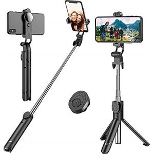 Suchewha Bastone Selfie, Estensibile Selfie Stick Monopiede, Asta Bastone Selfie Treppiede con Bluetooth Remote Shutter per iPhone Samsung Galaxy Huawei