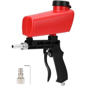 QWORK® Sabbiatrice pneumatica, kit pistola per sabbiatura, per sabbiatura e lucidatura, rimozione della ruggine dai metalli