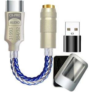 Malloy CX31993 HiFi Tipo C A 3.5mm Amplificatore per Cuffie IEM AMP Adattatore per Cellulare con Adattatore USB in Metallo A