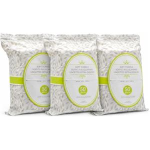 Generico Set Convenienza 3 Confezioni Asciugamani Monouso Flow Pack 150 Pezzi Totali - Panni Morbidi Assorbenti Uso Igienico Quotidiano - Formato Grande 30 x 38 cm - Materiale 100% Biodegradabile - B&B Viaggi