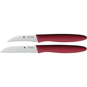 WMF Set di coltelli, 2 Pezzi, spelucchino e Coltello da Verdura, Lama in Acciaio, Manico in plastica, Rosso