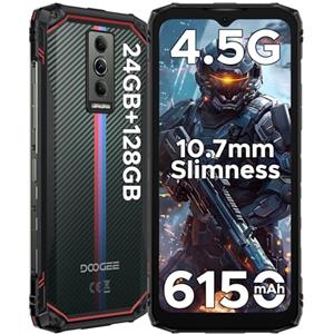 DOOGEE Blade 10 Energy 4.5G Rugged Smartphone, 24GB+128GB/2TB, Octa-core Telefono Indistruttibile, Android 15, 6150mAh Batteria, 6.56" HD+ 90Hz, 16MP+8MP, Widevine L1/GPS/Face ID/NFC