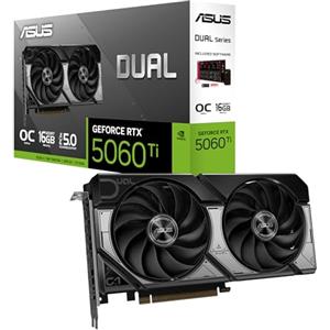 ASUS Dual NVIDIA GeForce RTX 5060 Ti OC Edition, Scheda Grafica da 16 GB GDDR7, 128 Bit, PCIe 5.0, 2,5 Ventole Axial-Tech, 1 HDMI 2.1, 3 DisplayPort 2.1, GPU Tweak III, Bianco, DUAL-RTX5060TI-O16G