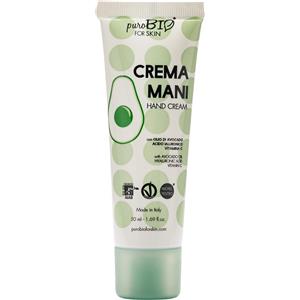 Purobio Crema Mani Nutriente 50 ml - Con Olio di Avocado, Acido Ialuronico e Vitamina C, Idratazione Intensa e Protezione della Pelle