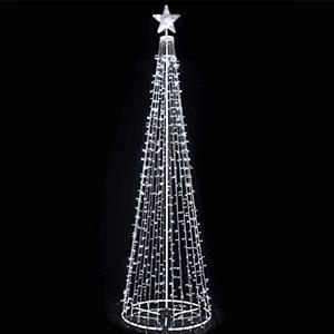 BAKAJI Albero di Natale Luminoso 280 CM Led Luci con Giochi di Luce Struttura in Metallo Decorazione Natalizia Design Minimal Artificiale Arredamento Natalizio Addobbo (Bianco Freddo 753 LED)