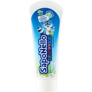 PAGLIERI SpA Saponello Dentifricio 6 Anni Menta Dolce 75ml - Protezione dalla Carie e Rafforzamento dello Smalto