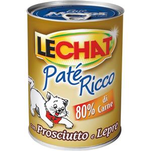 Monge LeChat Paté Ricco con Prosciutto e Lepre - Cibo Umido Cremoso per Gatti 400 gr