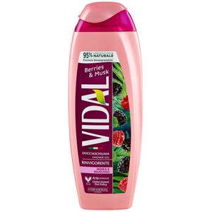 Vidal Docciaschiuma Mora e Muschio 250ml - Formula Biodegradabile con 95% Ingredienti Naturali e Tecnologia Hydradermal