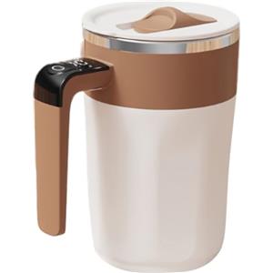 Klaisy Coperchio scorrevole Tazza di miscelazione automatica Tazza di miscelazione del caffè rotante elettrica Miscelatore per bevande con display di temperatura Tazza portatile montalatte